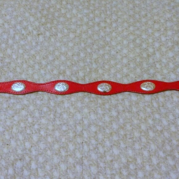 Silver Creek Classics Red Leather Concho Belt Western Style Women’s Size 20 - Picture 4 of 10